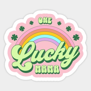 One Lucky Mama St Patricks Day Kawaii Rainbow Sticker